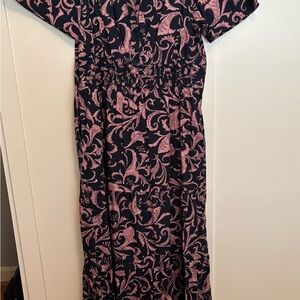 Anthropologie Pink and Black Maxi Dress